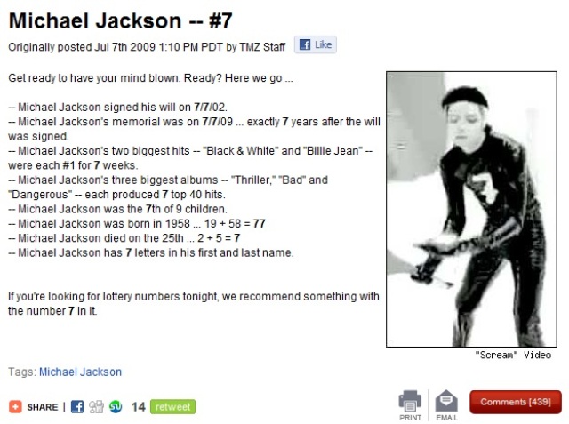 Michael Jackson's numer 7